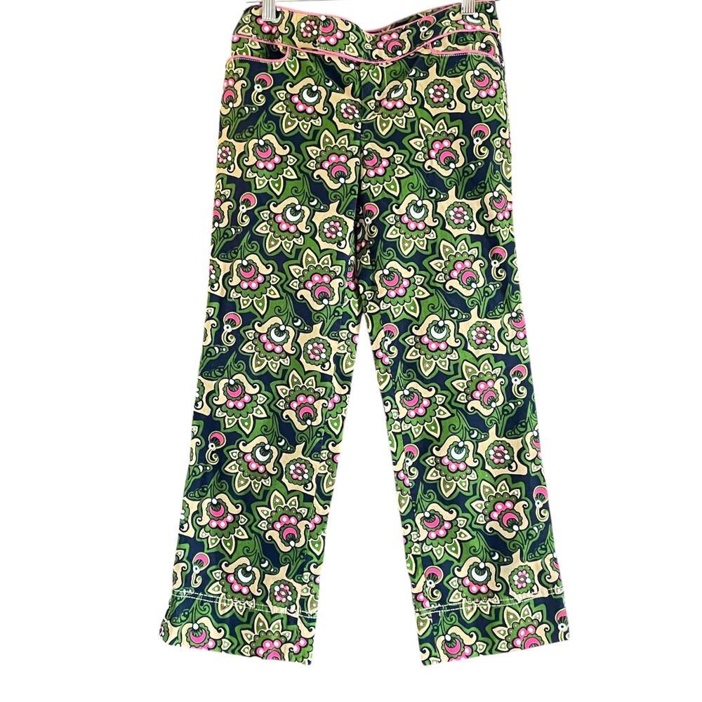Vintage Lilly Pulitzer Size 0 The in Crowd Nutty Professor Floral Corduroy Pants - Picture 1 of 8